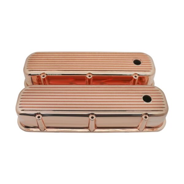 1967-1995 Camaro Big Block Tall Aluminum Valve Covers - Finned - Copper