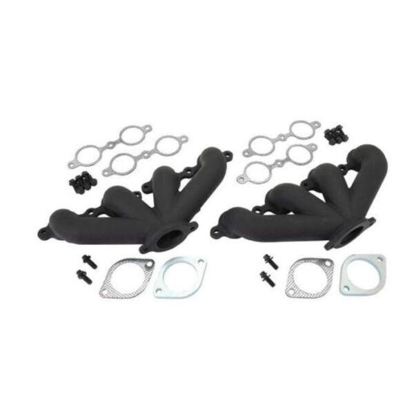 196-1974 Nova Center Dump Cast Iron LS Exhaust Manifolds, Black